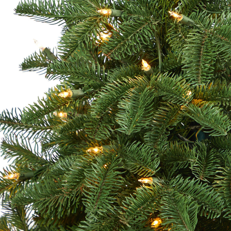 3.5’ South Carolina Spruce Artificial Christmas Tree with 100 White Warm Light and 458 Bendable Branches in Charcoal Urn