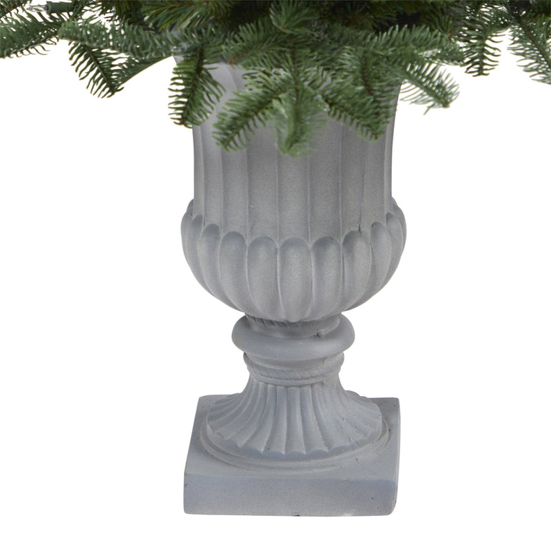 3.5’ South Carolina Spruce Artificial Christmas Tree with 100 White Warm Light and 458 Bendable Branches in Decorative Urn