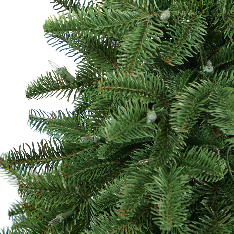 3.5’ South Carolina Spruce Artificial Christmas Tree with 100 White Warm Light and 458 Bendable Branches in Red Planter