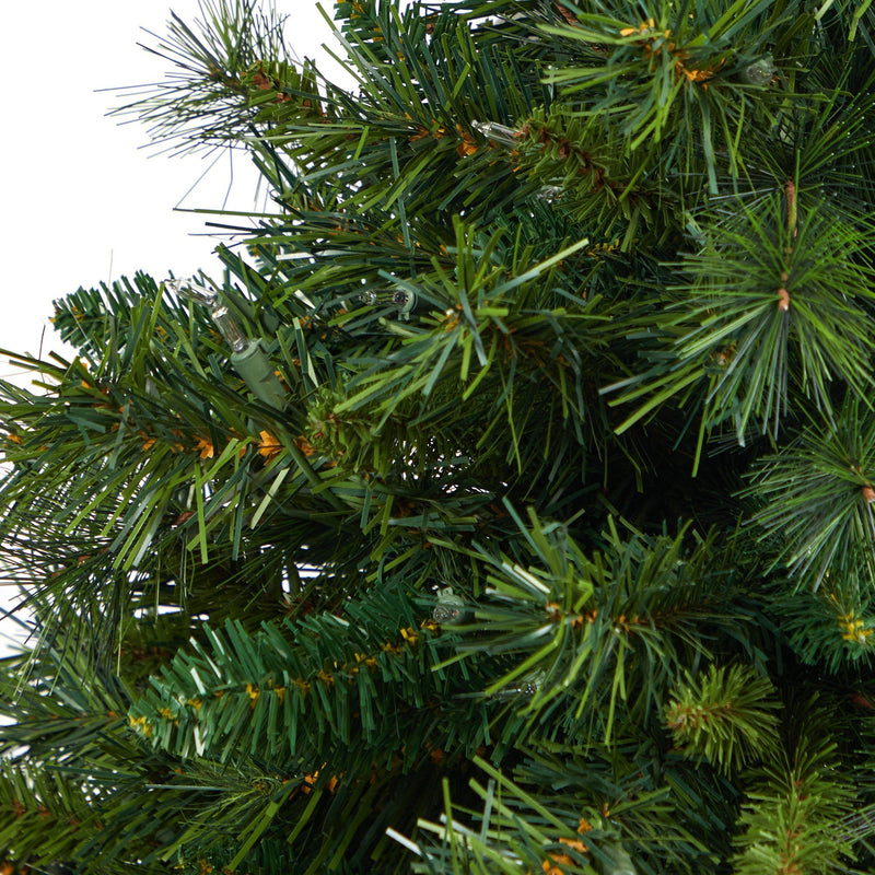 3.5’ Wyoming Mixed Pine Artificial Christmas Tree with 150 Clear Lights and 270 Bendable Branches in Charcoal Urn
