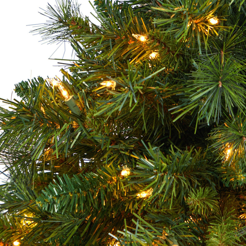 3.5’ Wyoming Mixed Pine Artificial Christmas Tree with 150 Clear Lights and 270 Bendable Branches in Charcoal Urn