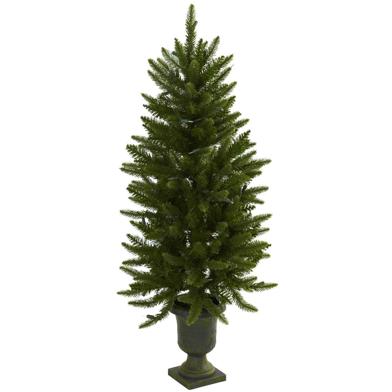 4' Christmas Tree w/Urn & Clear Lights by Nearly Natural