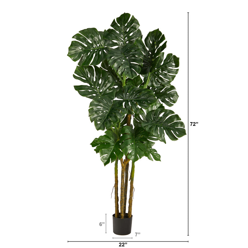 6’ Monstera Tree Artificial by Nearly Natural