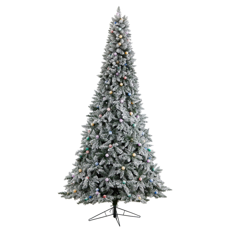 9.5' Flocked British Columbia Mountain Fir Artificial Christmas Tree by Nearly Natural