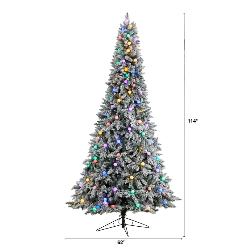 9.5' Flocked British Columbia Mountain Fir Artificial Christmas Tree by Nearly Natural