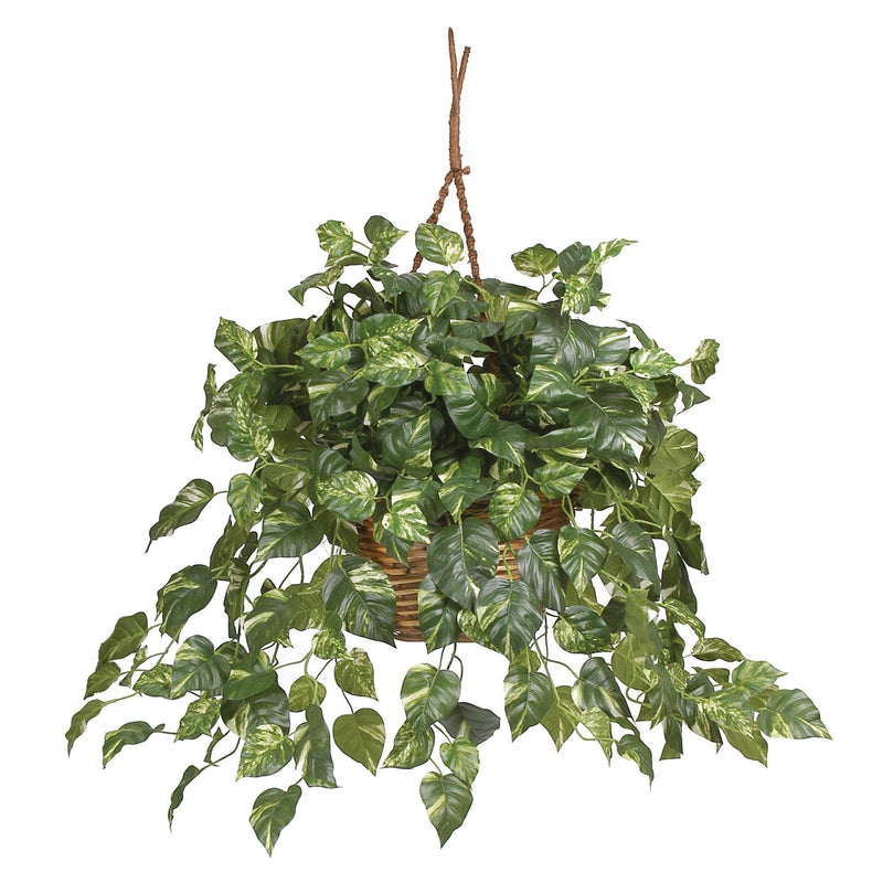 Pothos Hanging Basket Silk Plant by Nearly Natural