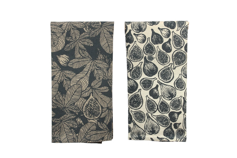 Fig Tree Tea Towels- Dark Slate, set of 2