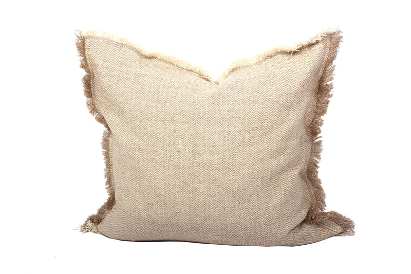Pillow Large Square Herringbone in Taupe 24"