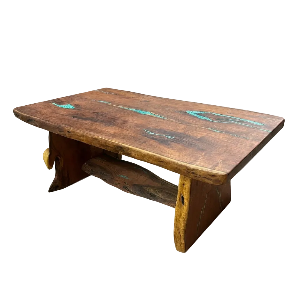 Mesquite Rustic Coffee Table with Turquoise