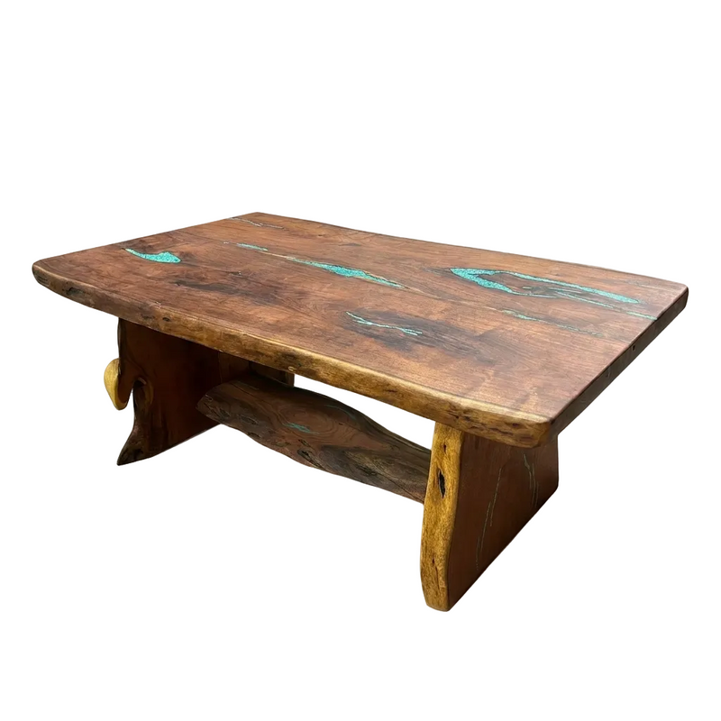 Mesquite Rustic Coffee Table with Turquoise