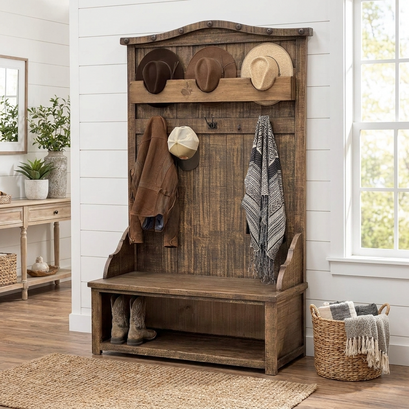 Ranch Rustic Hall Tree