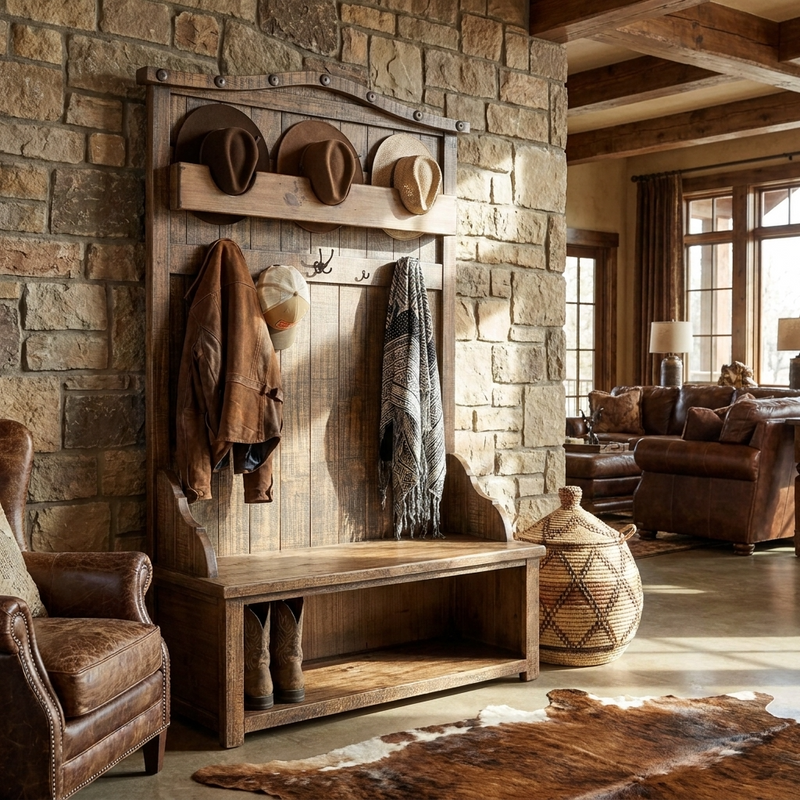 Ranch Rustic Hall Tree