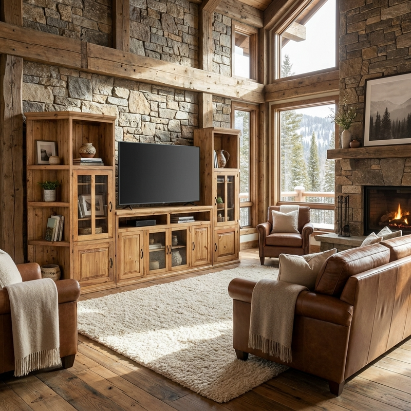 Santa Cruz Rustic Entertainment Center 3 Pcs