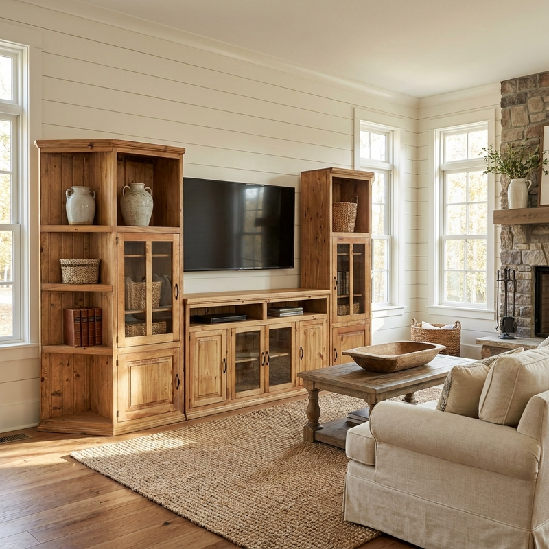 Santa Cruz Rustic Entertainment Center 3 Pcs