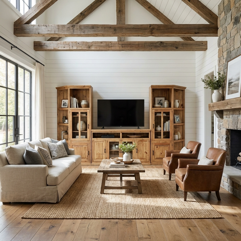 Santa Cruz Rustic Entertainment Center 3 Pcs