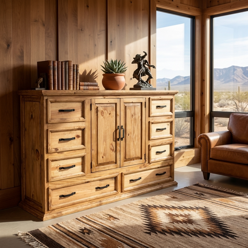 Houston Traditional Rustic Dresser