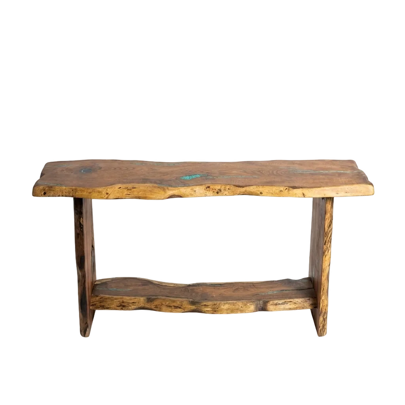 Mesquite Rustic Sofa Table with Turquoise Mod.1