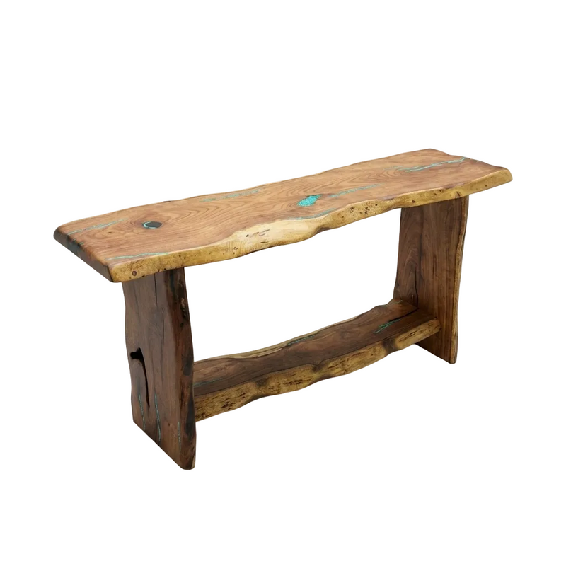 Mesquite Rustic Sofa Table with Turquoise Mod.1