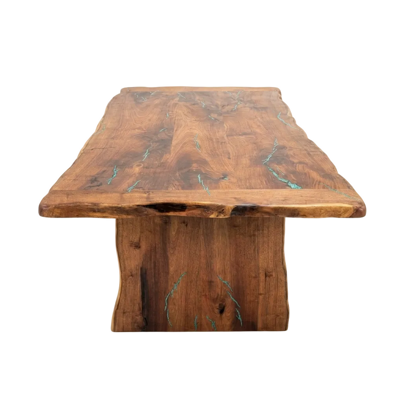 Mesquite 7' Dining Table with Faux Turquoise Inlay