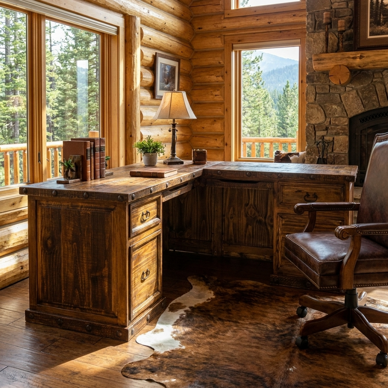 Oasis Corner Rustic Desk