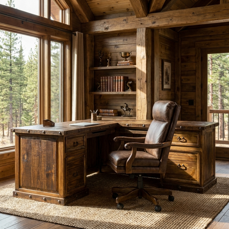 Oasis Corner Rustic Desk