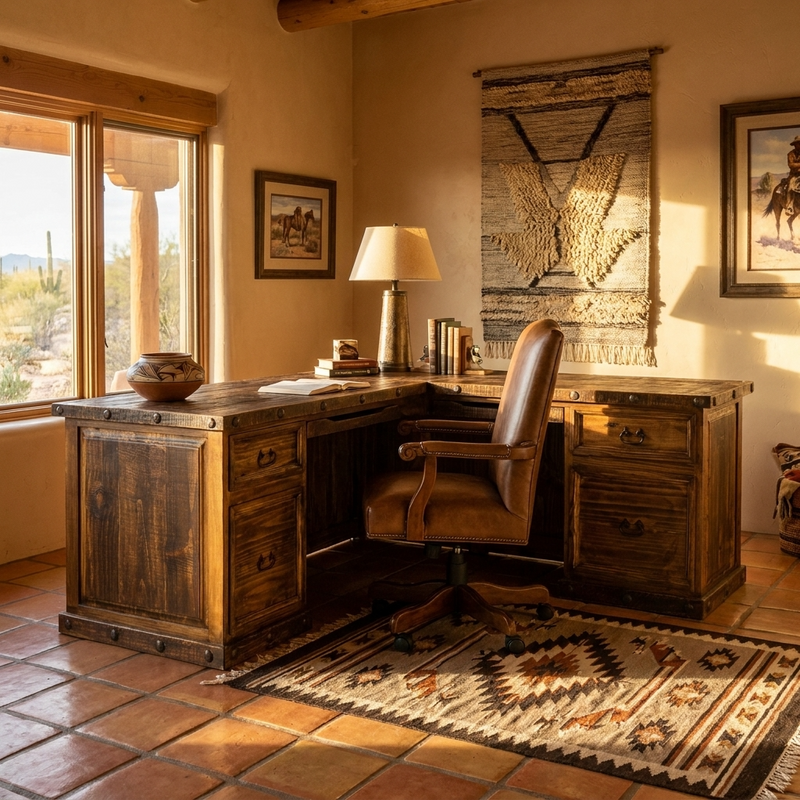 Oasis Corner Rustic Desk