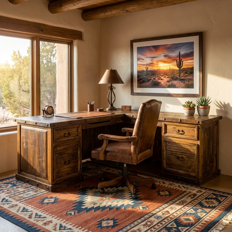 Oasis Corner Rustic Desk