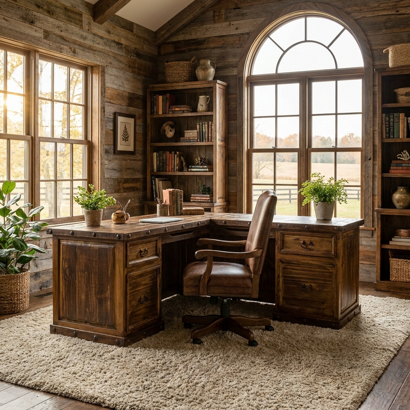Oasis Corner Rustic Desk