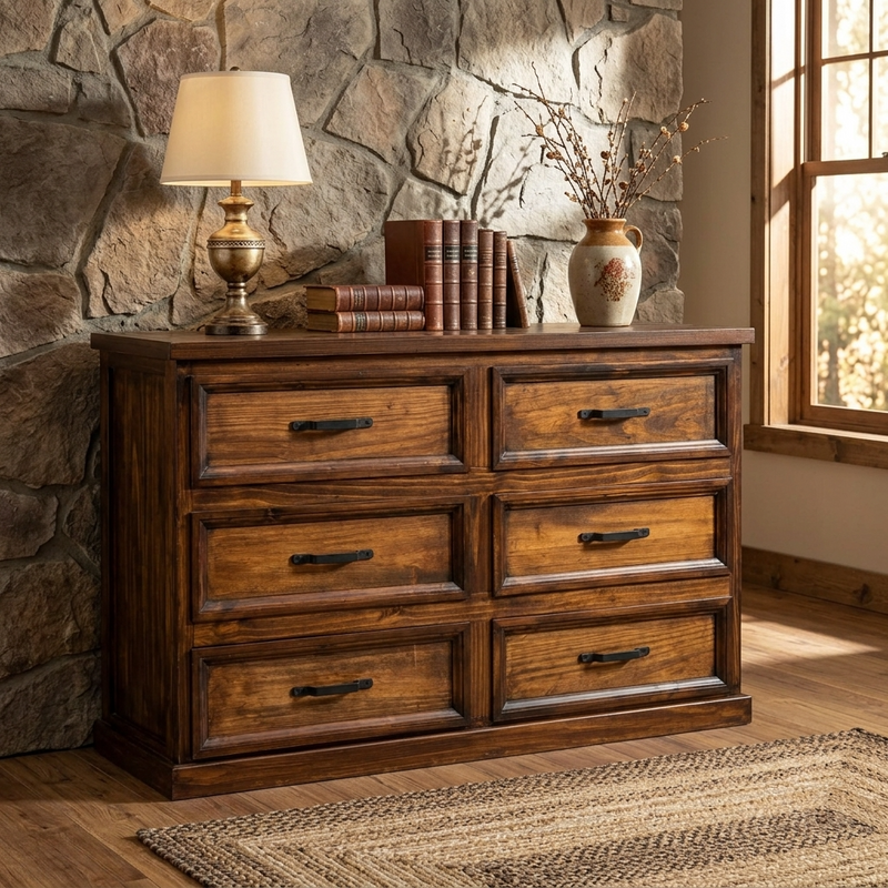 Rio Grande 6 drawer Rustic Dresser