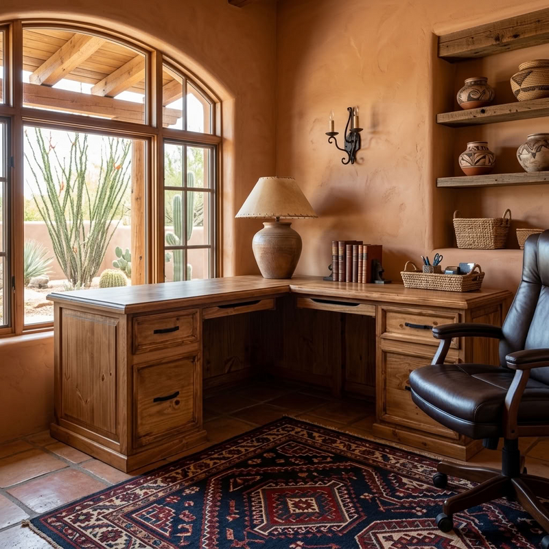 Corner Taos Rustic Desk