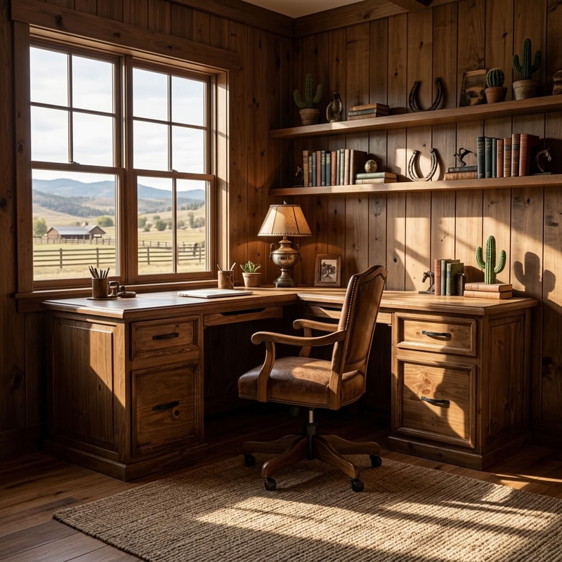 Corner Taos Rustic Desk