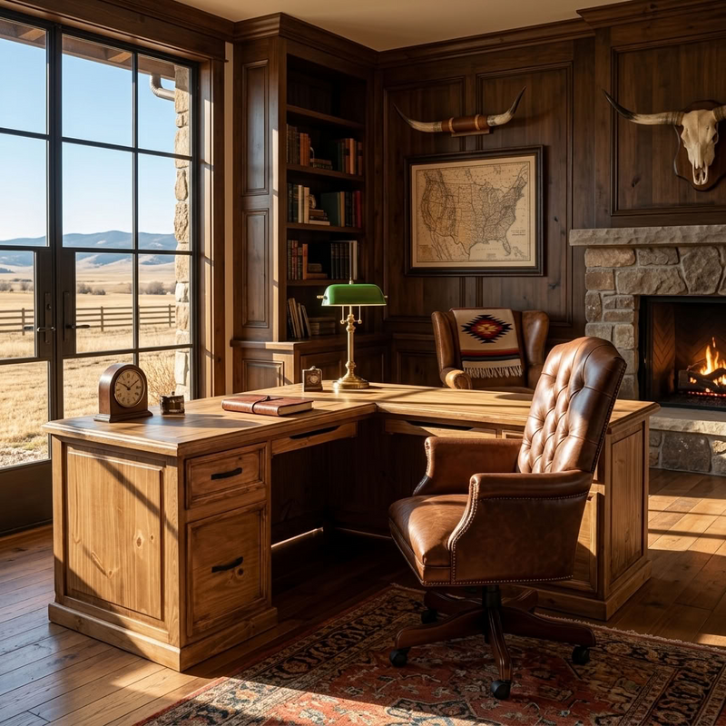 Corner Taos Rustic Desk