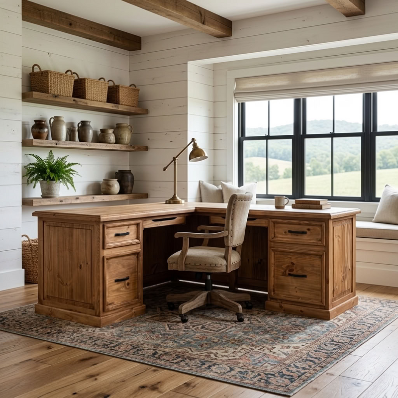 Corner Taos Rustic Desk