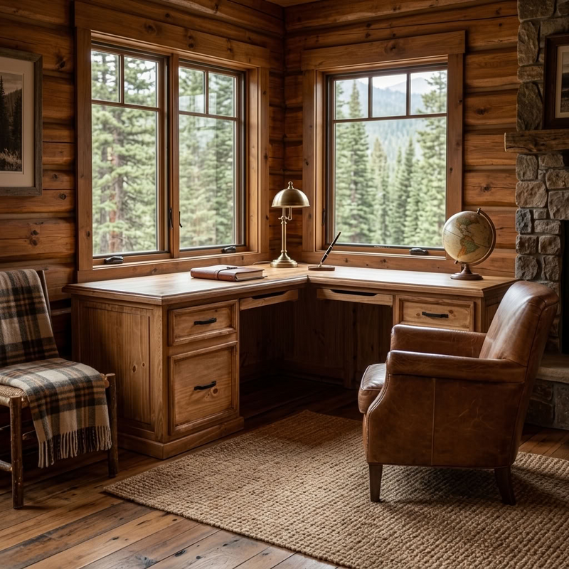 Corner Taos Rustic Desk