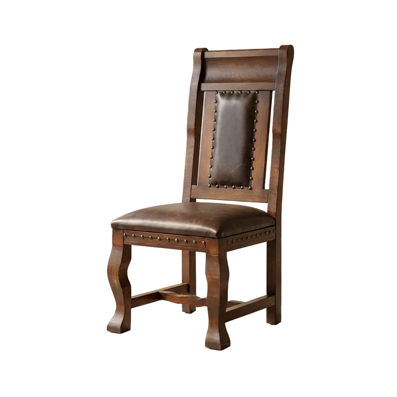 Oasis 6' Dining Table set with 6 Gran Hacienda Chairs in Chestnut finish