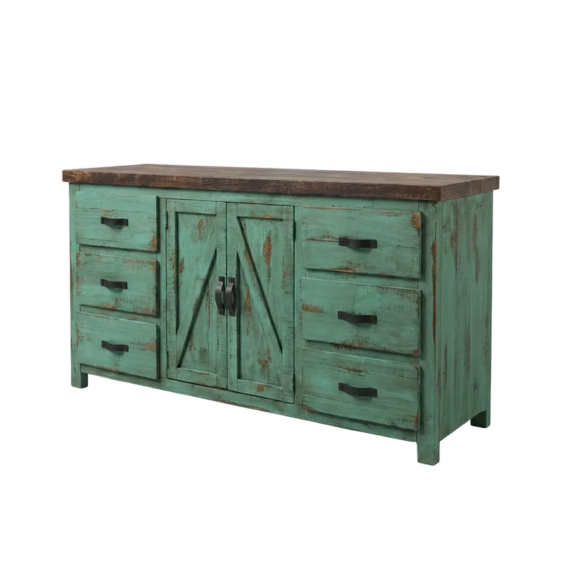 Rancho Rustic Dresser in OTU | Pine Wood, 6 Drawers, 64" Wide Rustics for Less Rancho Rustic Dresser in OTU | Pine Wood, 6 Drawers, 64" Wide Rustics for Less