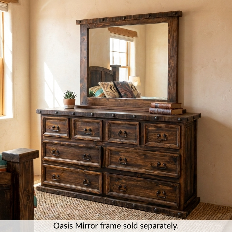 Oasis 8 Drawers Rustic Dresser