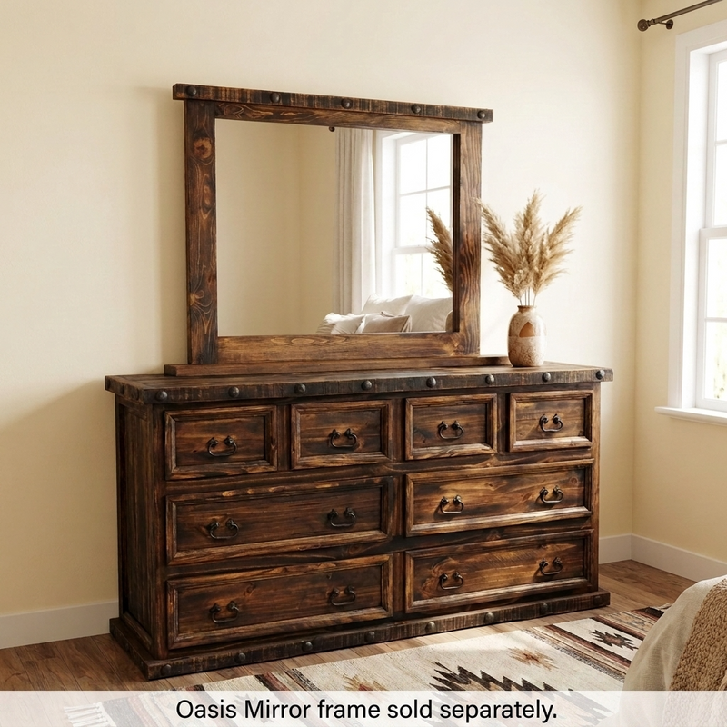Oasis 8 Drawers Rustic Dresser