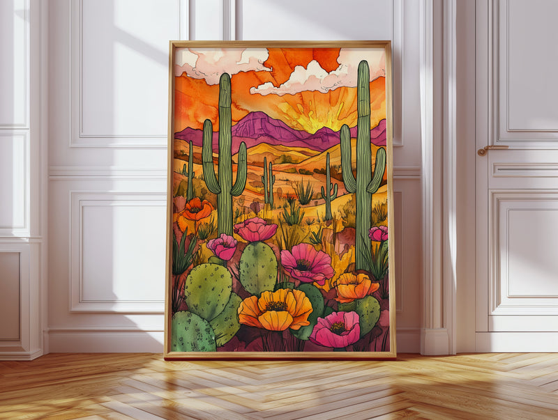 Sunset Over Desert Blooms