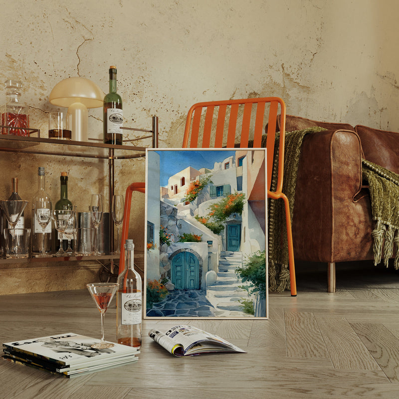 Steps Through Sunlit Bougainvillea