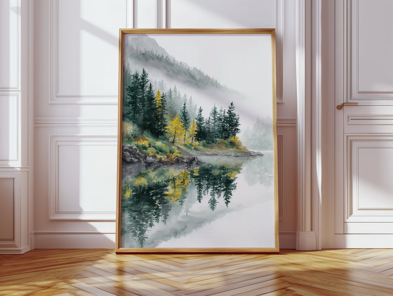 Autumn's Embrace on Still Waters