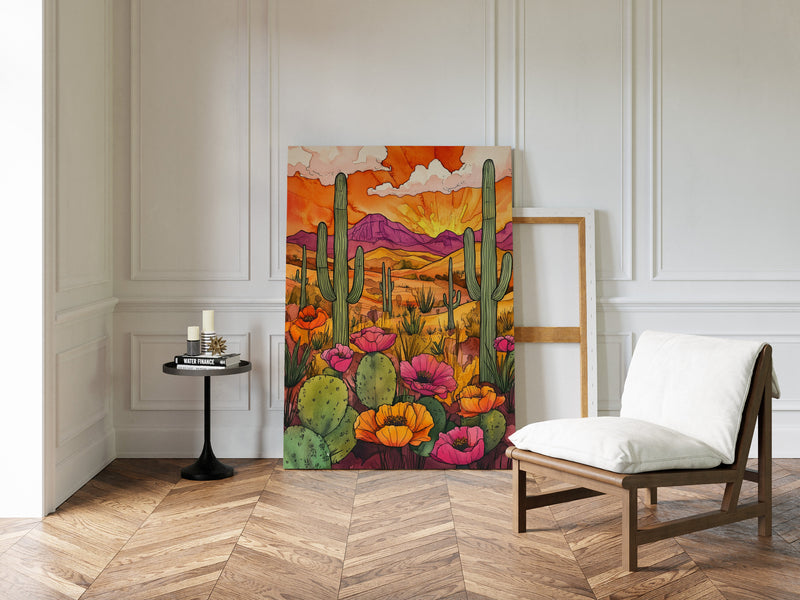 Sunset Over Desert Blooms