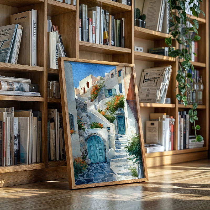 Steps Through Sunlit Bougainvillea