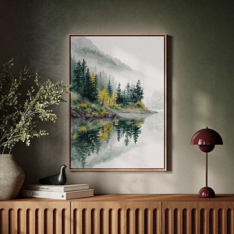 Autumn's Embrace on Still Waters