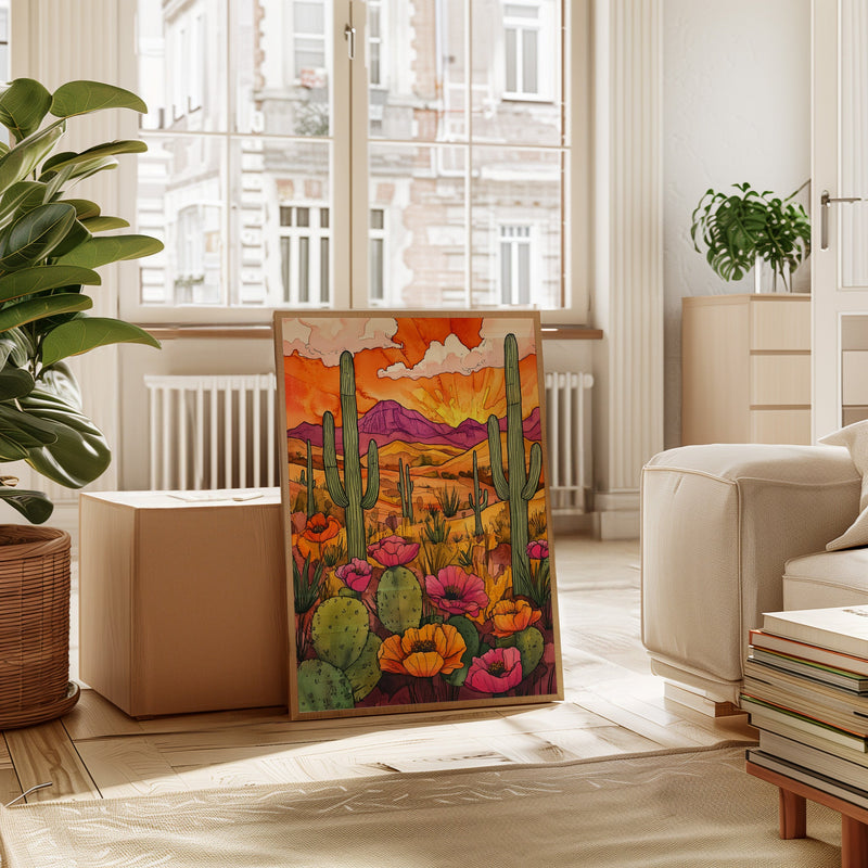 Sunset Over Desert Blooms