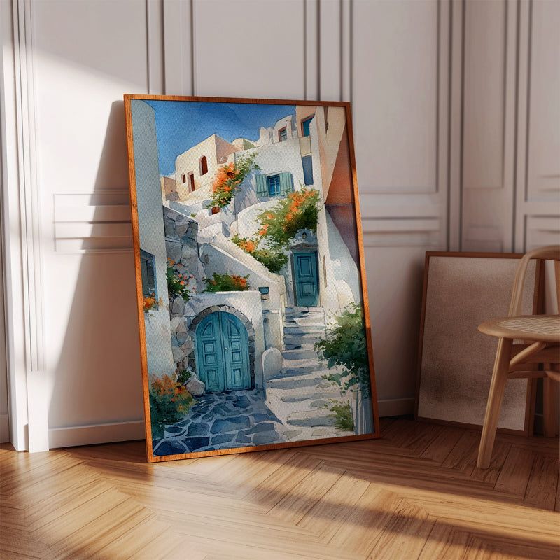 Steps Through Sunlit Bougainvillea