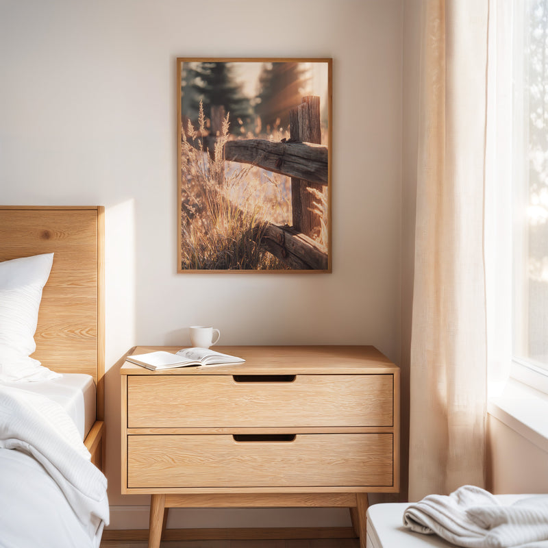 Golden Light on Weathered Wood