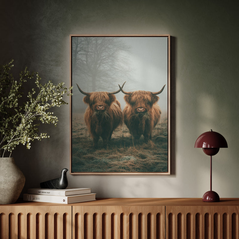 Gentle Giants Beneath Misty Skies