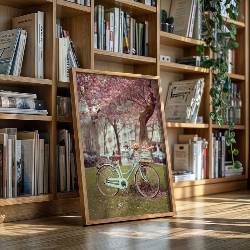 Bicycle Beneath Blossoming Canopy
