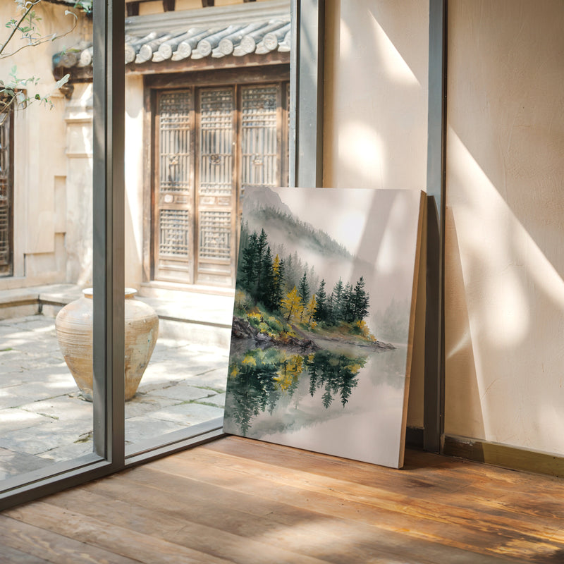 Autumn's Embrace on Still Waters